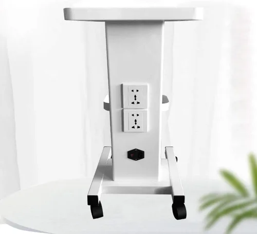 Miniatura 8 de Carrito de esteticista prémium con ruedas y enchufe, carrito de salón con asa, capacidad de peso de 110 libras, ideal para uso en spa de belleza