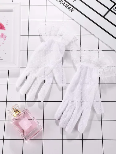 Miniatura 7 de SATINIOR Ladies Lace Gloves for Women Tea Party Elegant Mesh Dress up Gloves for Halloween Prom Cosplay Opera Parties Wedding