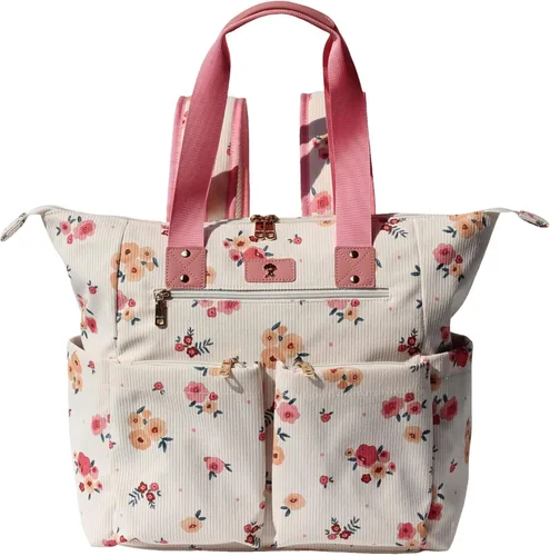Miniatura 19 de ESVAN Bolsa de pañales Totepack Mochila 2 en 1 para mujer, multifuncional, de gran capacidad, con bolsillos aislados, viaje Multifunctional Rosa