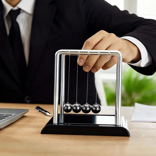Miniatura 6 de PATIKIL Paquete de 2 cradle Newtons, péndulo de cuna de Newton, 5 bolas de equilibrio, juguetes de escritorio, bola de gravedad, juguetes divertidos