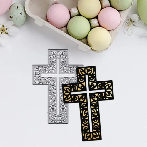 Miniatura 5 de Hying Troqueles de corte de marco cruzado de religión de Pascua para hacer tarjetas y decoraciones de álbumes de fotos, troqueles de cruz hueca