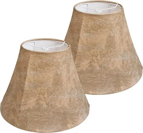 Juego de 2 pantallas de lámpara, TOOTOO STAR pantalla de lámpara de imitación a piel de oveja de 6" de ancho superior x 12" de ancho inferior x 8.5"