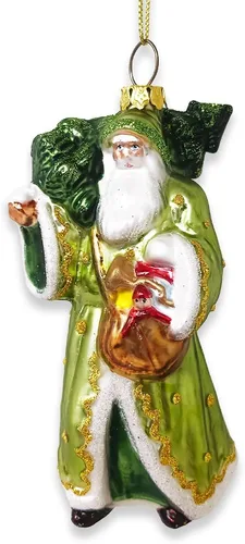Miniatura 37 de Adorno de cristal soplado a mano de Papá Noel de safari aventurero, decoración navideña temática de viaje de explorador africano de la selva