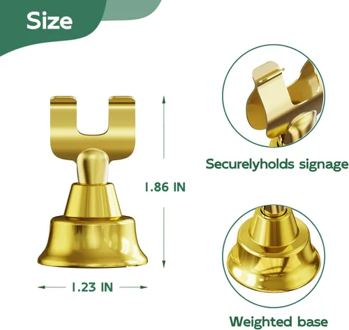 Miniatura 2 de Paquete de 12 tarjeteros dorados de mesa y tarjeteros de lugar – Elegantes soportes para números de mesa para bodas, eventos y fiestas – Tarjetero