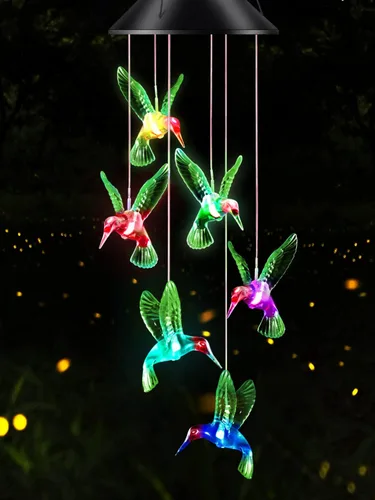 Miniatura 11 de DesGully - Campanillas de viento de colibrí, cambian para exteriores, 25 tubos de aluminio, para decoración de jardín, patio, monumento, regalos