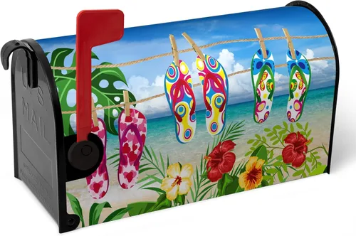 Miniatura 57 de Funda para buzón de verano magnética, girasol de verano impermeable, fundas para buzón de primavera, mariposas florales, buzón de poste, cubiertas