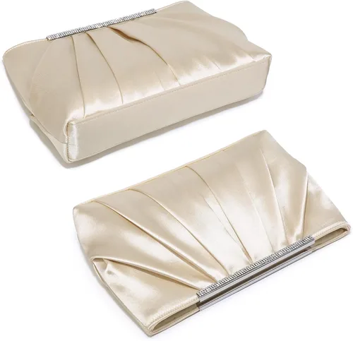 Miniatura 2 de Dasein - Bolsos de mano elegantes con pliegues para mujer, bolsos formales de noche con diamantes de imitación para bodas, fiestas, graduaciones
