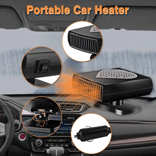 Miniatura 5 de MACHSWON Calentador portátil de coche para desempañador de ventana, ventilador de refrigeración caliente y térmica de cerámica de 12 V, encendedor