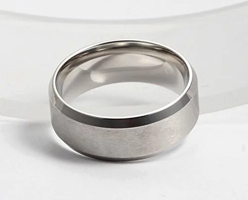 Miniatura 5 de FANSING Anillos de boda de acero inoxidable de 8 mm para hombre y mujer