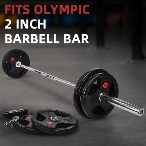 Miniatura 4 de Fitvids - Disco de pesas de hierro fundido olímpico de 2 pulgadas para entrenamiento de fuerza y levantamiento de pesas para gimnasio en casa