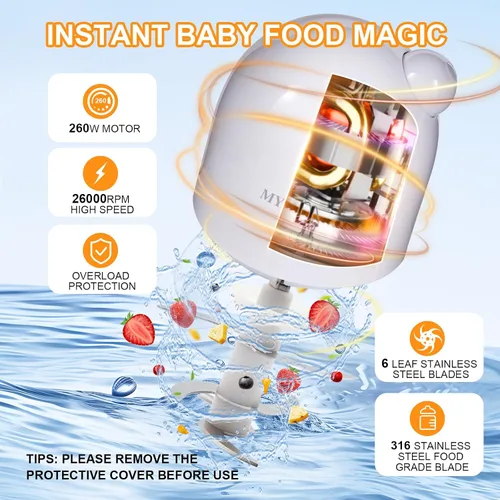 Miniatura 4 de Fabricante de Alimentos para Bebés y Procesador de Alimentos, Mezclador de Alimentos para Bebés Actualizado de 14-en-1, Fabricante de Puré