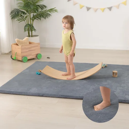 Miniatura 3 de Huloo Sleep Alfombra de Juego para Bebés para el Piso, Espesor de 1.3" de Espuma Elástica, Alfombra de 50"×74" para Pecho, Repelente al Agua, Gris