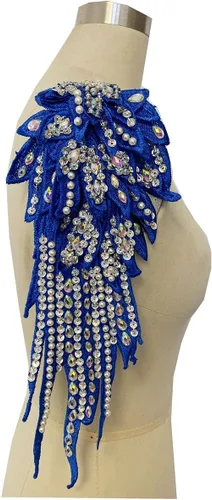 Miniatura 7 de Hecho a mano con diamantes de imitación para coser de 18 colores, apliques de encaje de perlas para coser a mano, parches para accesorios de ropa