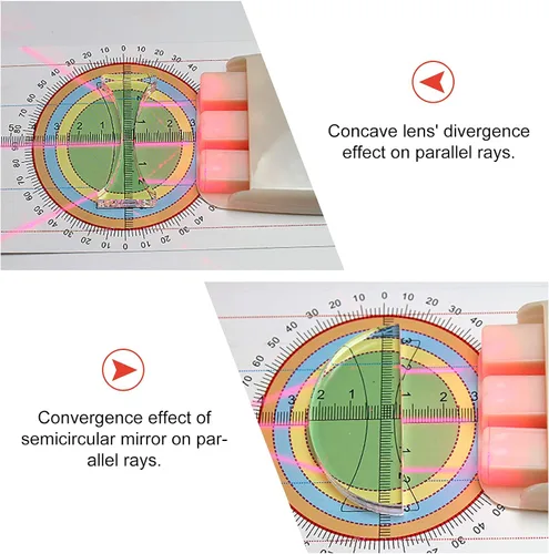 Miniatura 4 de AHANDMAKER Juego de 5 experimentos físicos ópticos, lentes acrílicas y prisma totalmente pulidos para suministros de laboratorio, enseñanza