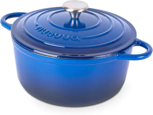 Miniatura 21 de Nuovva Olla Holandesa de Hierro Fundido Esmaltado con Tapa – Cazuela Antiadherente de 6.4 Cuartos – Resistente y Apta para Horno hasta 500°F
