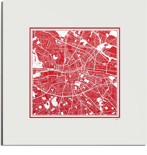 Miniatura 143 de O3 Design Studio Mapa de corte de papel Madrid negro mate de 20 x 20 pulgadas