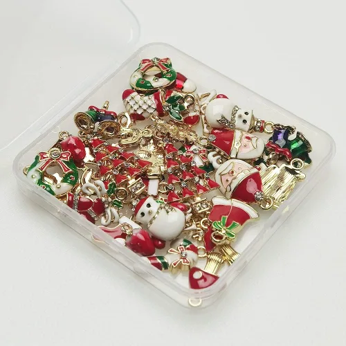 Miniatura 2 de 38pcs Christmas Pendant Charm for Necklace Bracelet Jewelry Making Clothes Sewing Bags Decoration Charm Diy Scrapbooking Supply (Christmas Styles 2)
