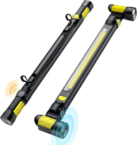 Luz de trabajo【ENCENDIDO/APAGADO AUTOMÁTICO】 Luz de trabajo LED de 3000LM, 5200mAh, luz de trabajo debajo del capó con ganchos, iluminación