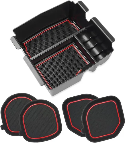 Miniatura 9 de Auovo - Insertos para portavasos de auto, tapetes para vasos, organizador de bandeja para consola central, apto para Wrangler 2018-2023, JL, JLU