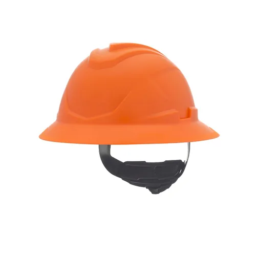MSA 10215842 V-Gard C1 - Borde completo naranja de alta visibilidad sin ventilación con barrera térmica de enfriamiento ReflectIR y suspensión