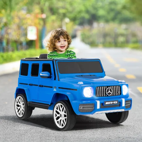 Miniatura 4 de OLAKIDS Vehículo eléctrico conducible para niños de 12V, vehículo con licencia Mercedes Benz G63 con control remoto, puertas dobles abiertas, Azul