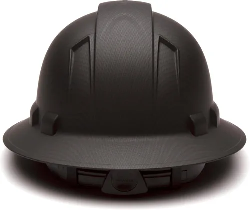 Miniatura 4 de Pyramex Ridgeline - Casco duro de ala completa con trinquete de 4 puntos, patrón de grafito negro mate
