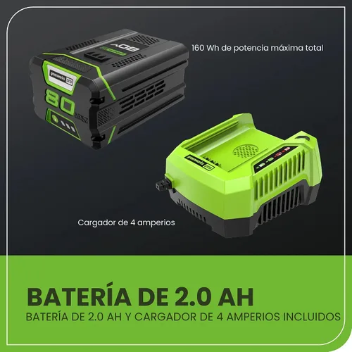 Miniatura 7 de Greenworks Recortadora inalámbrica sin escobillas de 80 V y 16 pulgadas con batería de 2.0 Ah y cargador rápido - Línea doble de 0.080 pulgadas