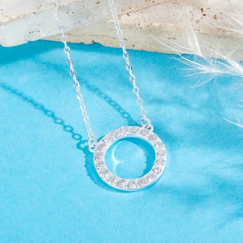 Miniatura 16 de Collar para mujeres y niñas, collar de círculos de plata de ley, collar de fuerza de coraje, guerreros, ideas de regalos