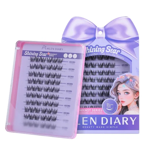 Miniatura 18 de MLEN DIARY Lash Clusters Kit 80PCS Natural Eyelash Clusters C Curl Wispy DIY Eyelash Extensions Kit with Lash Bond and Remover Tweezers 8.5-12.5mm