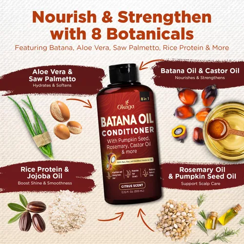 Miniatura 3 de Acondicionador de aceite de batana para el crecimiento del cabello, jugo de hoja de aloe vera, biotina, batana hondureña, jojoba, argán, semillas
