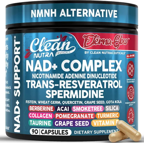 Suplemento NAD Limpio Resveratrol NAD+ Liposomal Espididina Fisetina Germen de Trigo Quercetina Extracto de Semilla de Uva Gotu Kola Berberina