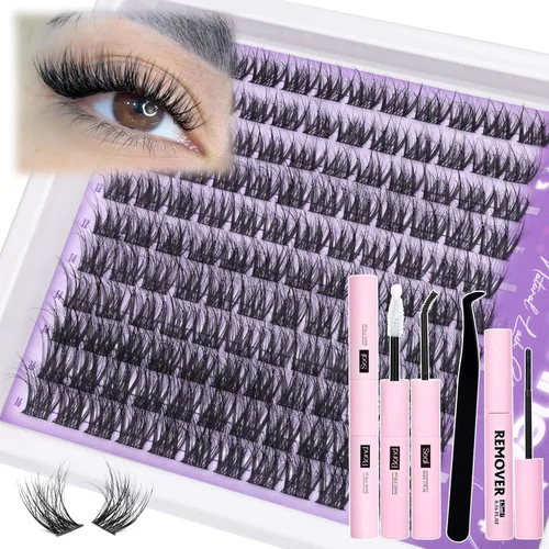Miniatura 20 de Extensiones de pestañas en racimo naturales DIY, extensiones de pestañas en racimo con curva C, extensiones de pestañas en racimo para ojo de gato