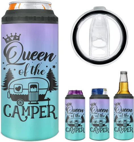 Miniatura 8 de winorax Regalos Policiales Respalda el Azul Bandera Americana Vaso Térmico 4-en-1 Enfriador de Latas Acero Inoxidable 12oz Taza de Viaje Tazas