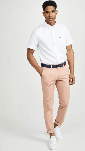 Miniatura 5 de Lacoste Camisa de manga corta Oxford con cuello abotonado y ajuste regular para hombre