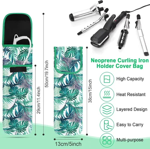 Miniatura 3 de Shappy 2 Piezas Funda de Viaje para Rizador Resistente al Calor Funda Porta Plancha Plana Manga de Neopreno Porta Alisador y Bolsa Plana
