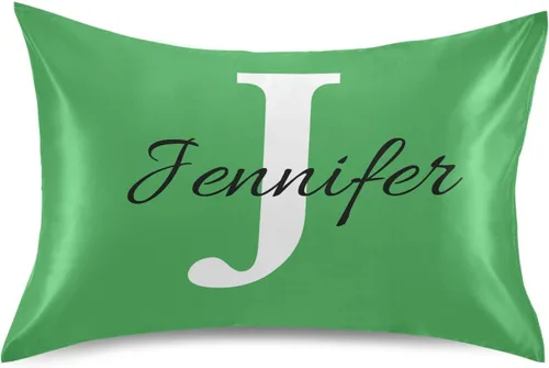 Miniatura 29 de Fundas de almohada negras personalizadas de seda con cierre de sobre, funda de almohada de satén tamaño estándar para personas que duermen