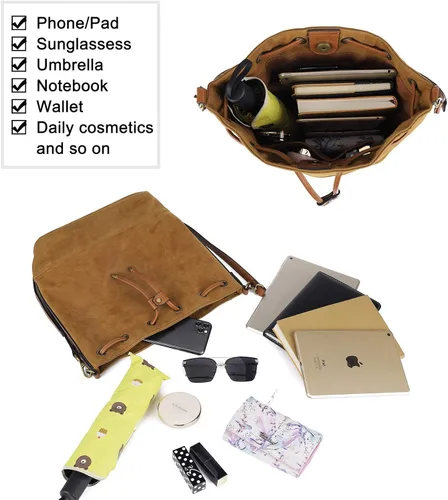 Miniatura 6 de AFKOMST Bolsas de cubo y monederos para mujer con cordón y 2 correas desmontables