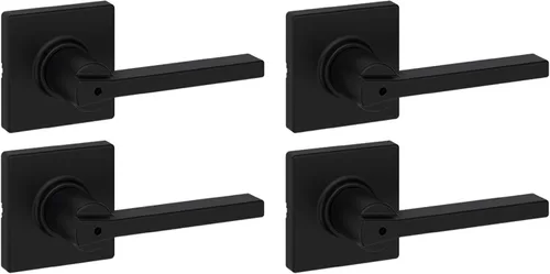 Miniatura 17 de Kwikset Casey - Manija de puerta de paso interior, palanca para puertas de armario y pasillo, manija reversible sin bloqueo, negro mate