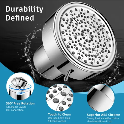 Miniatura 6 de FEELSO - Cabezal de ducha filtrado, cabezal de ducha de alta presión con 6 modos de rociado y filtros para agua dura, elimina el cloro, mejora