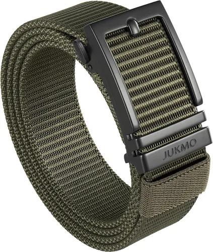 Miniatura 12 de JUKMO Cinturón de golf de trinquete para hombres, cinturón táctico de tela de nailon con hebilla deslizante automática