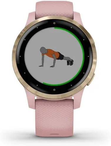 Miniatura 7 de Garmin 010-02172-31 Vivoactive 4S Smartwatch, paquete de polvo rosadorado con auriculares deportivos inalámbricos magnéticos Deco Gear, rojo