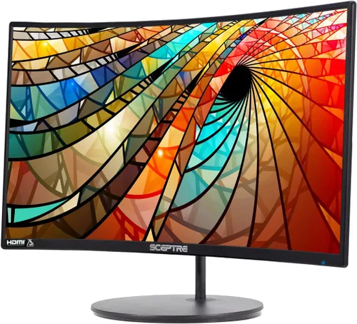 Miniatura 4 de Sceptre 27 pulgadas Pantalla curva LED 75Hz LED C278W-1920R Full HD 1080P puerto de pantalla HDMI, parlantes VGA, Ultra Thin Metal Black, 1800R