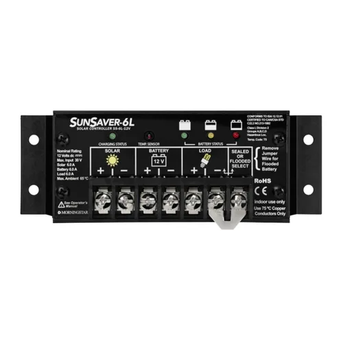 Miniatura 9 de Morningstar SunSaver 10A PWM Controlador de carga solar (SS-10-12V) - Regulador de panel solar para baterías de 12V, carga de batería de cuatro