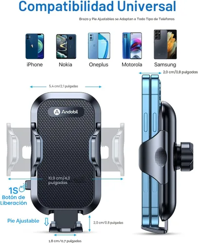 Miniatura 4 de andobil 2026 Soporte para teléfono de coche mejorado para ranura, clip de metal resistente militar para ventilación de teléfono para su automóvil