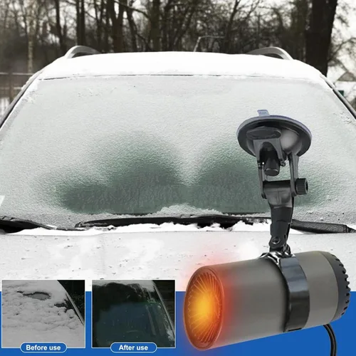 Miniatura 4 de Calentador de coche de 150 W, soplador de aire caliente para automóvil en forma de taza, ventilador portátil giratorio de 180° con soporte
