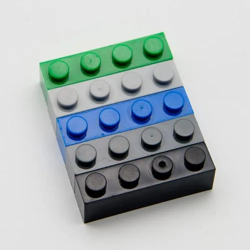 Miniatura 2 de Bloque de ladrillo clásico a granel, ladrillos rojos 1x4, ladrillos de construcción planos 100 piezas, compatible con piezas y piezas de Lego