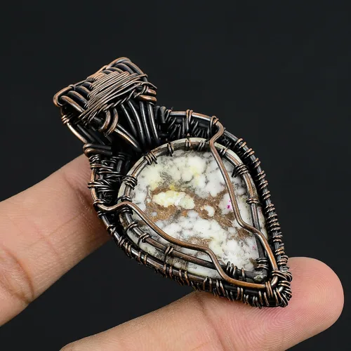 Miniatura 18 de Impresionante collar con colgante de árbol de la vida de cobre con piedras preciosas hechas a mano y cadena de 20 pulgadas, perfecto