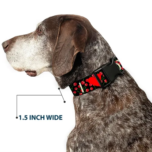 Miniatura 7 de BUCKLE-DOWN 9 – 15" I corazón Boys negro/cerezas collar de Clip de plástico