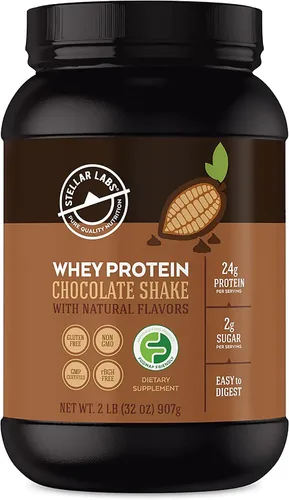Miniatura 8 de Stellar Labs Proteína de suero en polvo con BCAA y aislado de suero Certificado bajo en FODMAP, sin OMG, sin gluten, sin soja, bajo