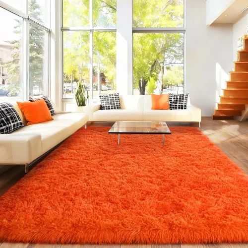 Miniatura 12 de Awaytail Alfombra Esponjosa Lavable 2x3 Pies, Pura Negra Alfombra para Silla de Escritorio Antideslizante, Alfombra Supersuave para Niños